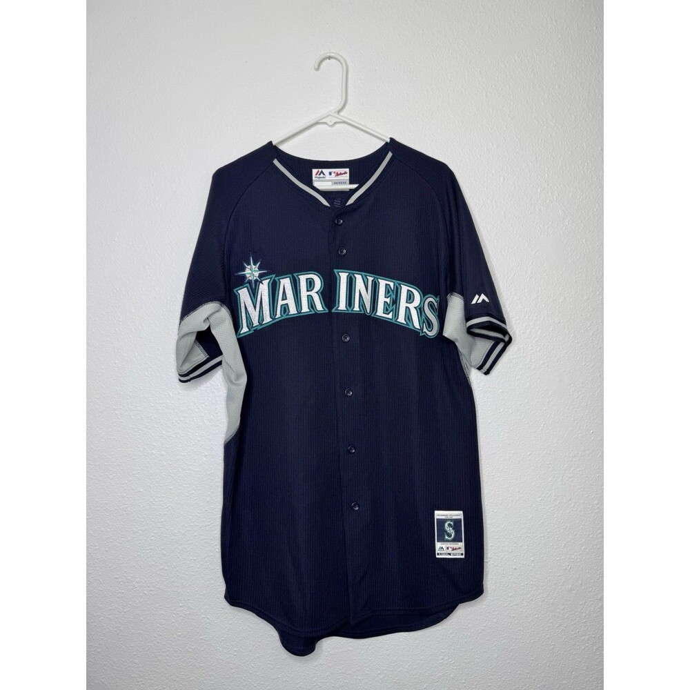 MLB Seattle Mariners Majestic Authentic Cool Base Jersey 44 Stitch Embroidered